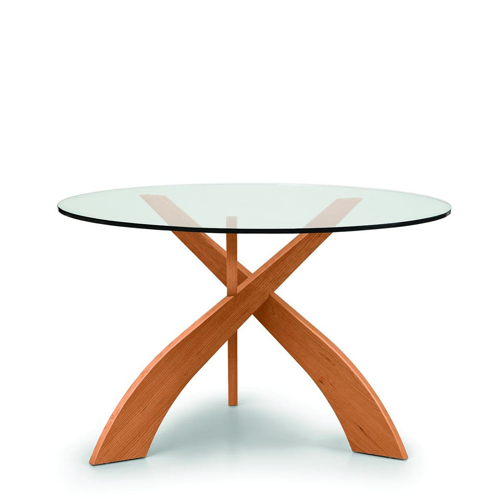 Entwine 48" Round Glass Top Table in Cherry - Urban Natural Home Furnishings