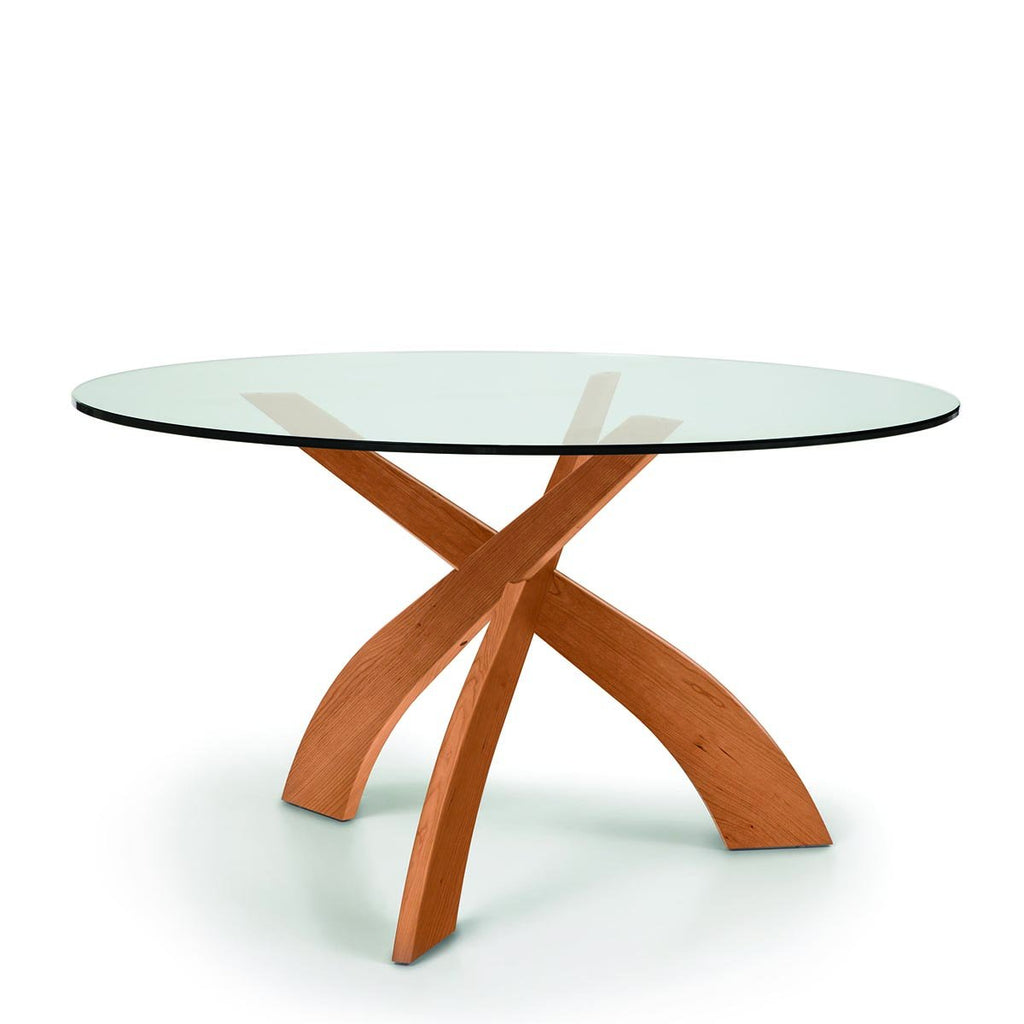 Entwine 54" Round Glass Top Table in Cherry - Urban Natural Home Furnishings