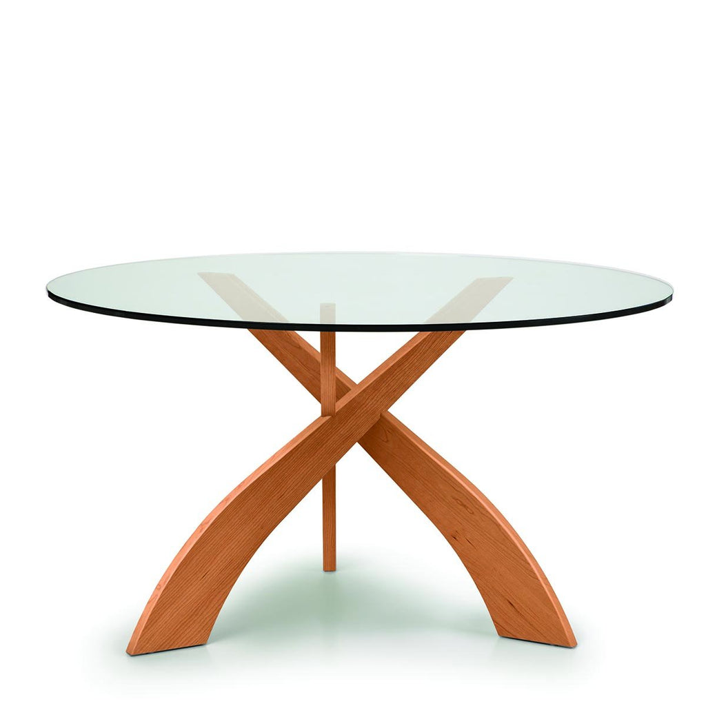 Entwine 54" Round Glass Top Table in Cherry - Urban Natural Home Furnishings