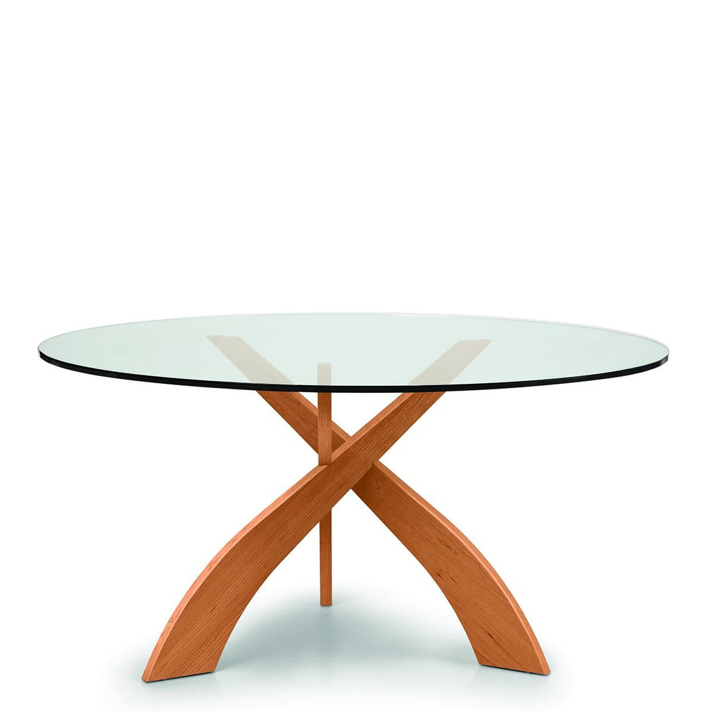 Entwine 60" Round Glass Top Table in Cherry - Urban Natural Home Furnishings