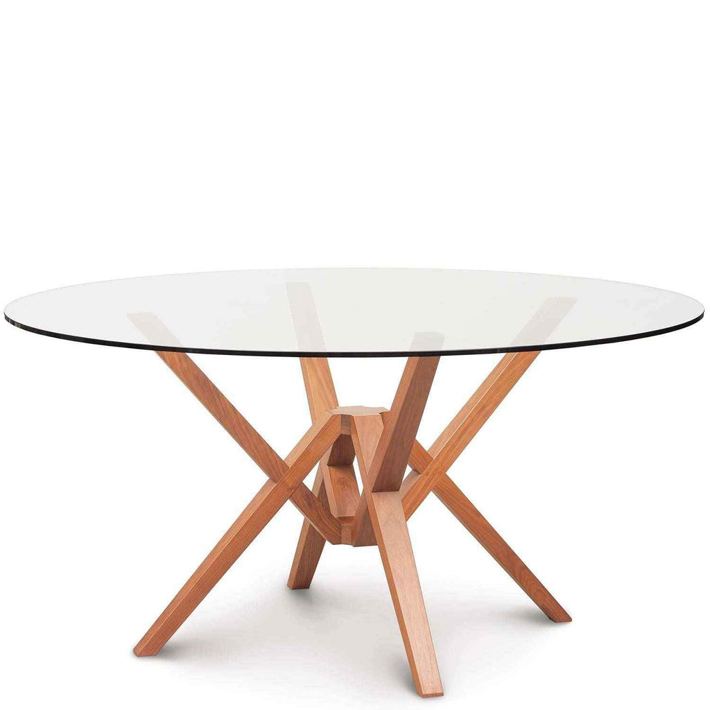 Exeter Round Glass Top Tables in Cherry - Urban Natural Home Furnishings