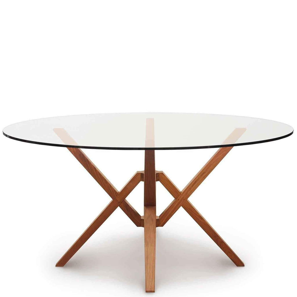 Exeter Round Glass Top Tables in Cherry by Copeland