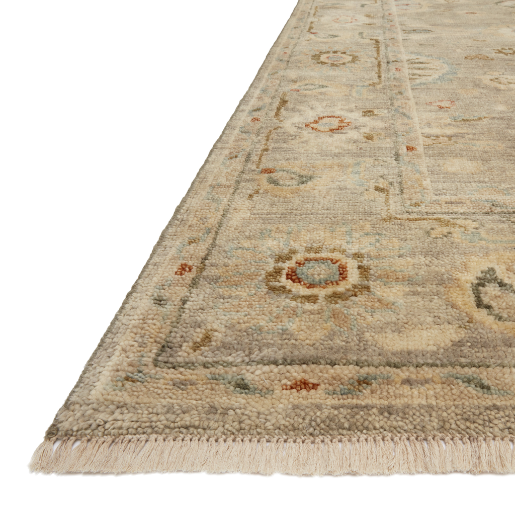 Helena Hand Knotted Rug in Light Grey/Multi - Urban Natural Home Furnishings