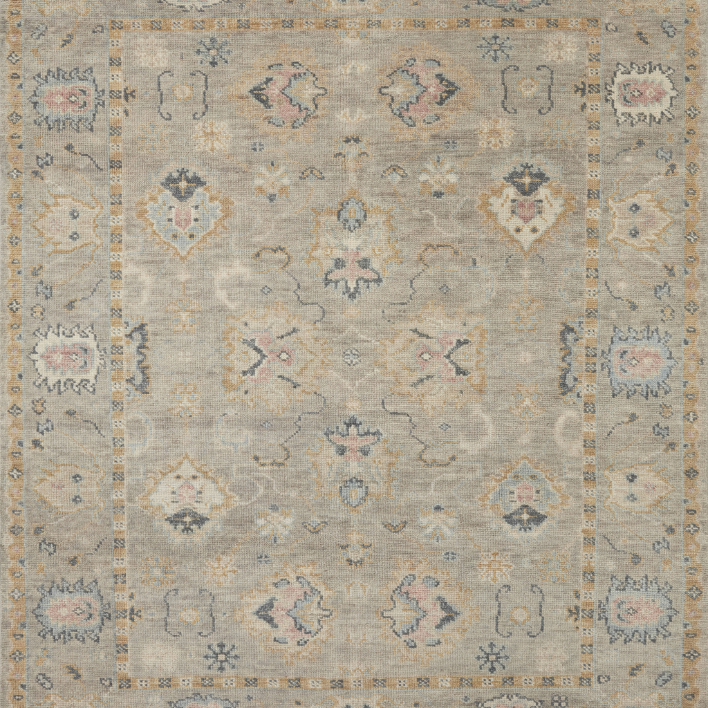 Helena Hand Knotted Area Rug in Grey/Gold Sample - Urban Natural Home Furnishings