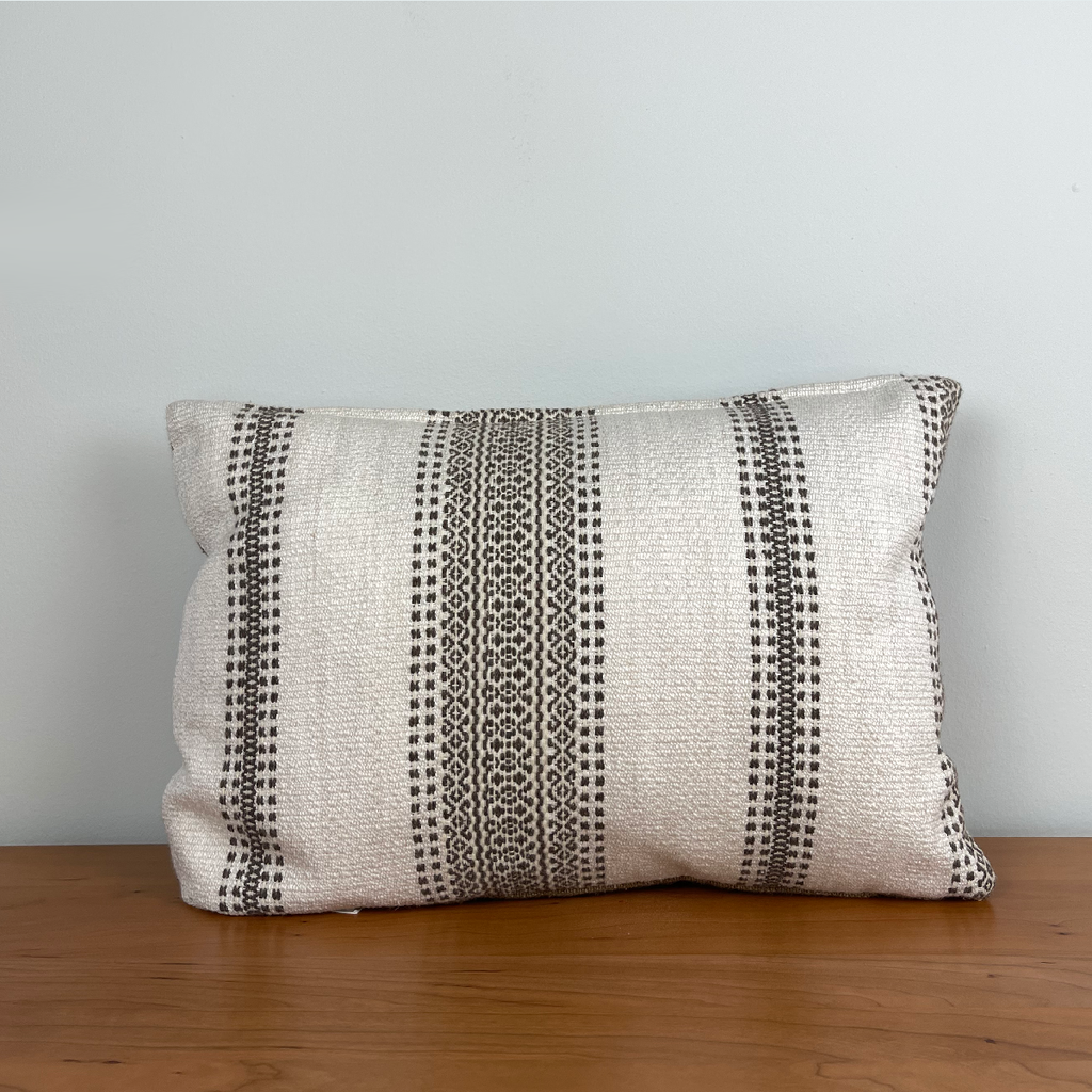 Brown Embroidery Pillow 12" x 18" (Past Season) - Urban Natural Home Furnishings