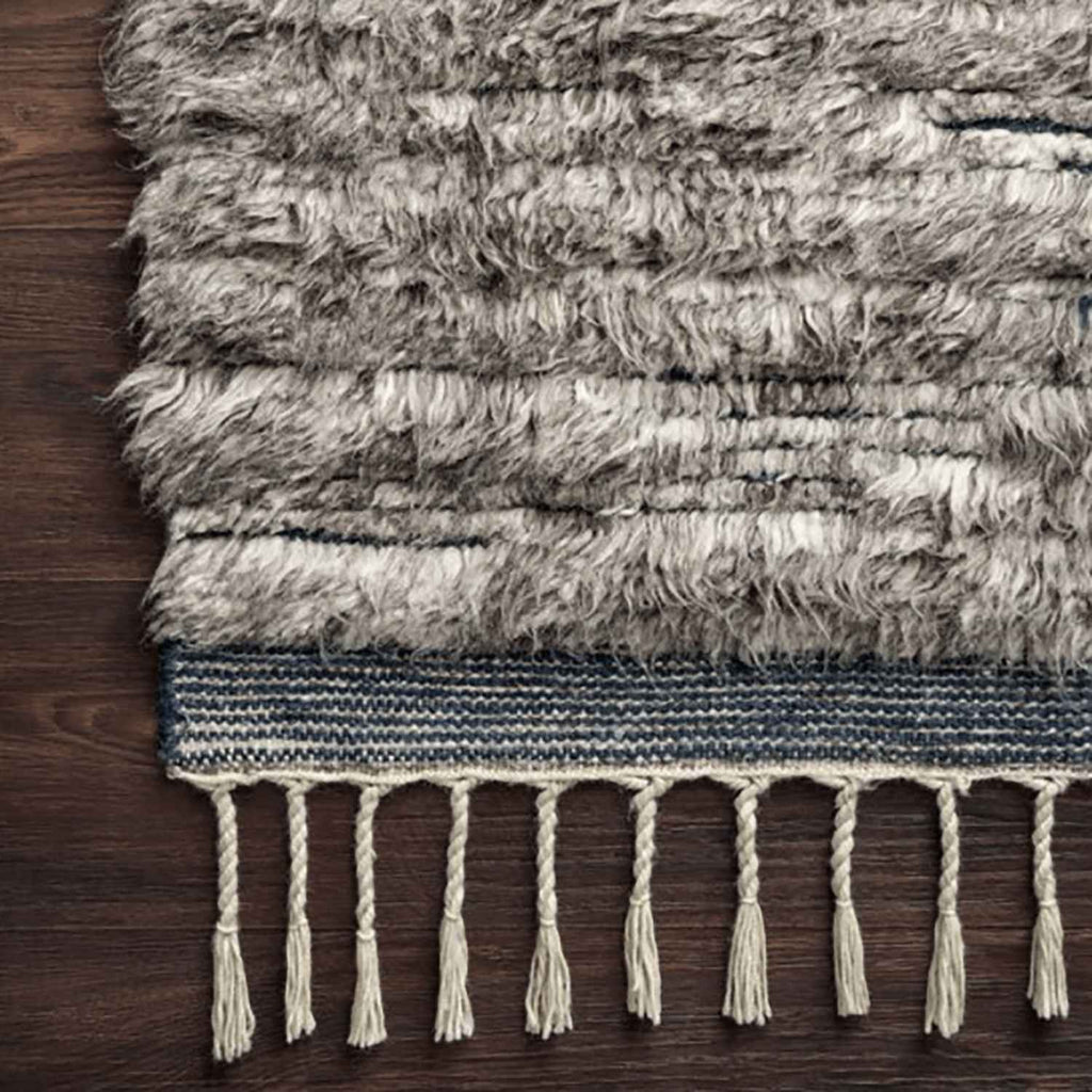 Khalid Hand Knotted Area Rug in Pewter / Ink - Urban Natural Home Furnishings