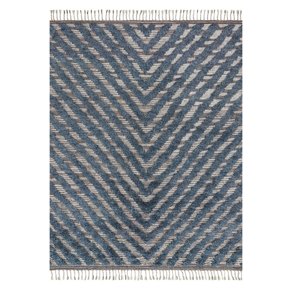 Khalid Hand Knotted Area Rug in Blue / Pewter by Loloi