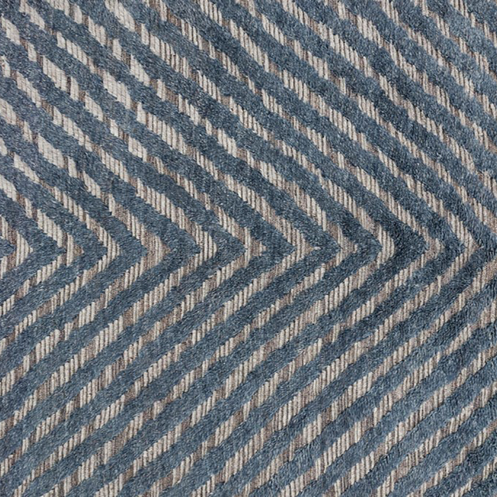 Khalid Hand Knotted Area Rug in Blue / Pewter Sample - Urban Natural Home Furnishings