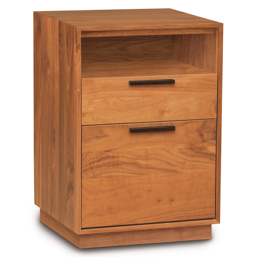 Linear Narrow Rolling File Cabinet with Cubby in Cherry - Urban Natural Home Furnishings