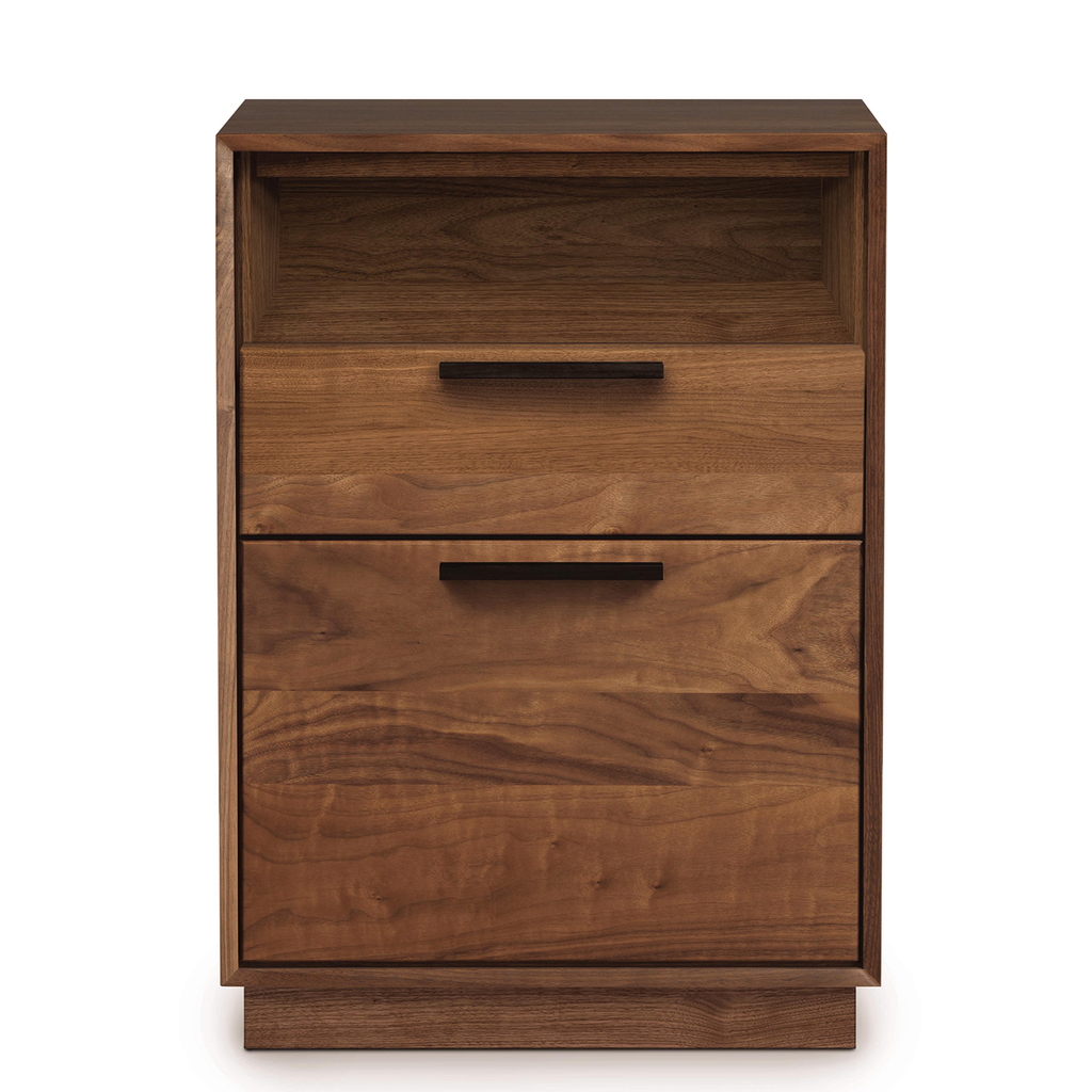 Linear Narrow Rolling File Cabinet with Cubby in Walnut - Urban Natural Home Furnishings