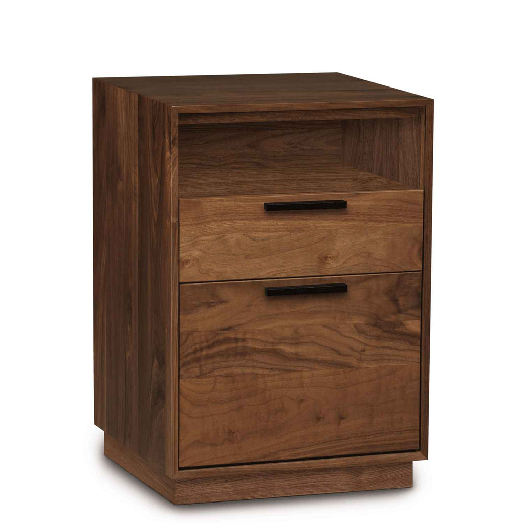 Linear Narrow Rolling File Cabinet with Cubby in Walnut - Urban Natural Home Furnishings