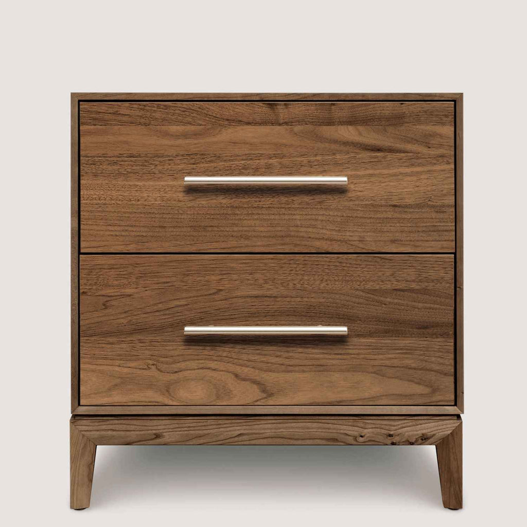 Mansfield Two Drawer Nightstand in Walnut - Urban Natural Home Furnishings