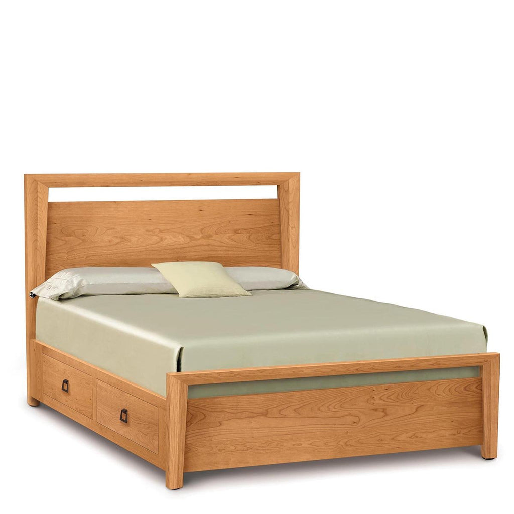 Mansfield Tall Headboard Storage Bed in Cherry - Urban Natural Home Furnishings
