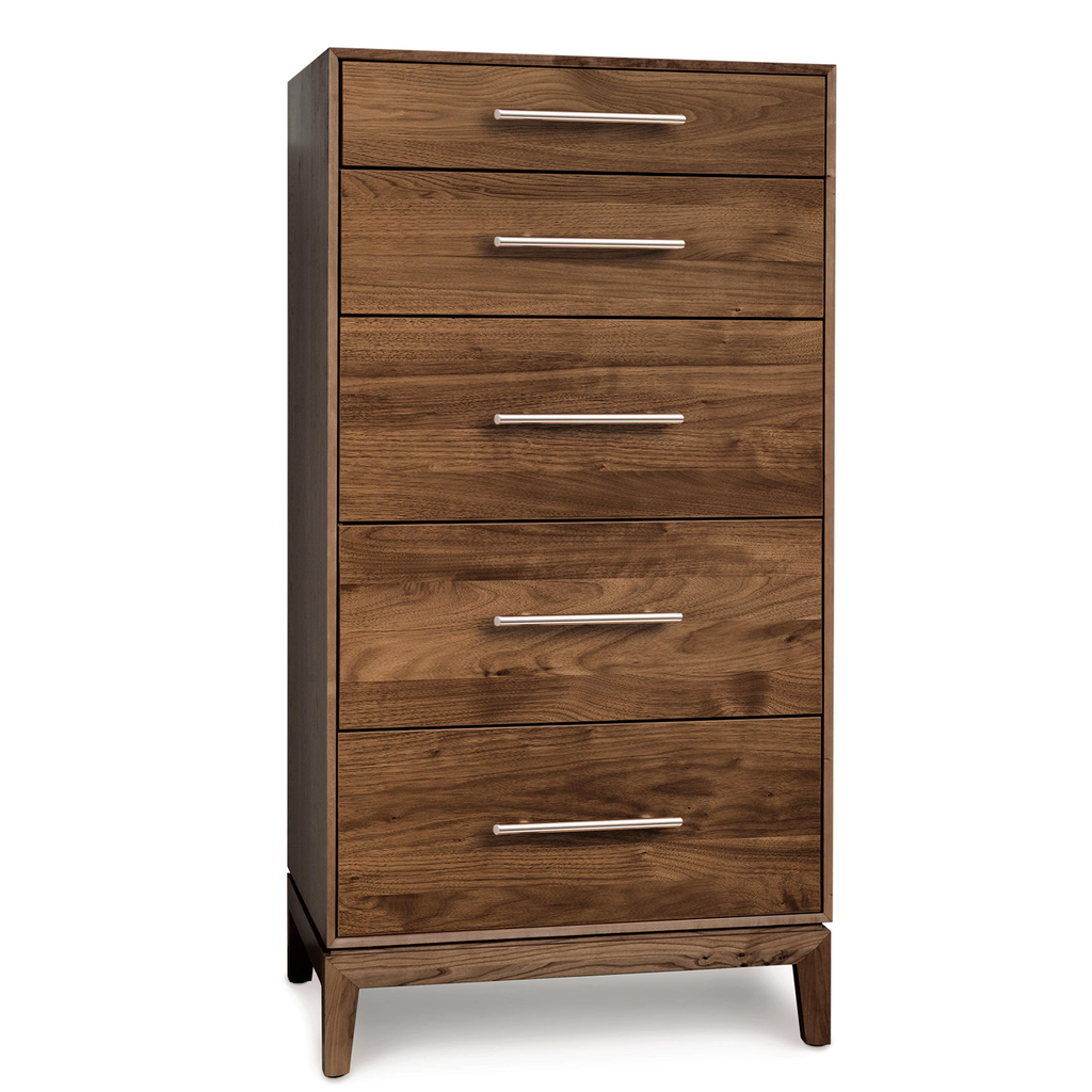 Mansfield Five Drawer Narrow Dresser in Walnut - Urban Natural Home Furnishings