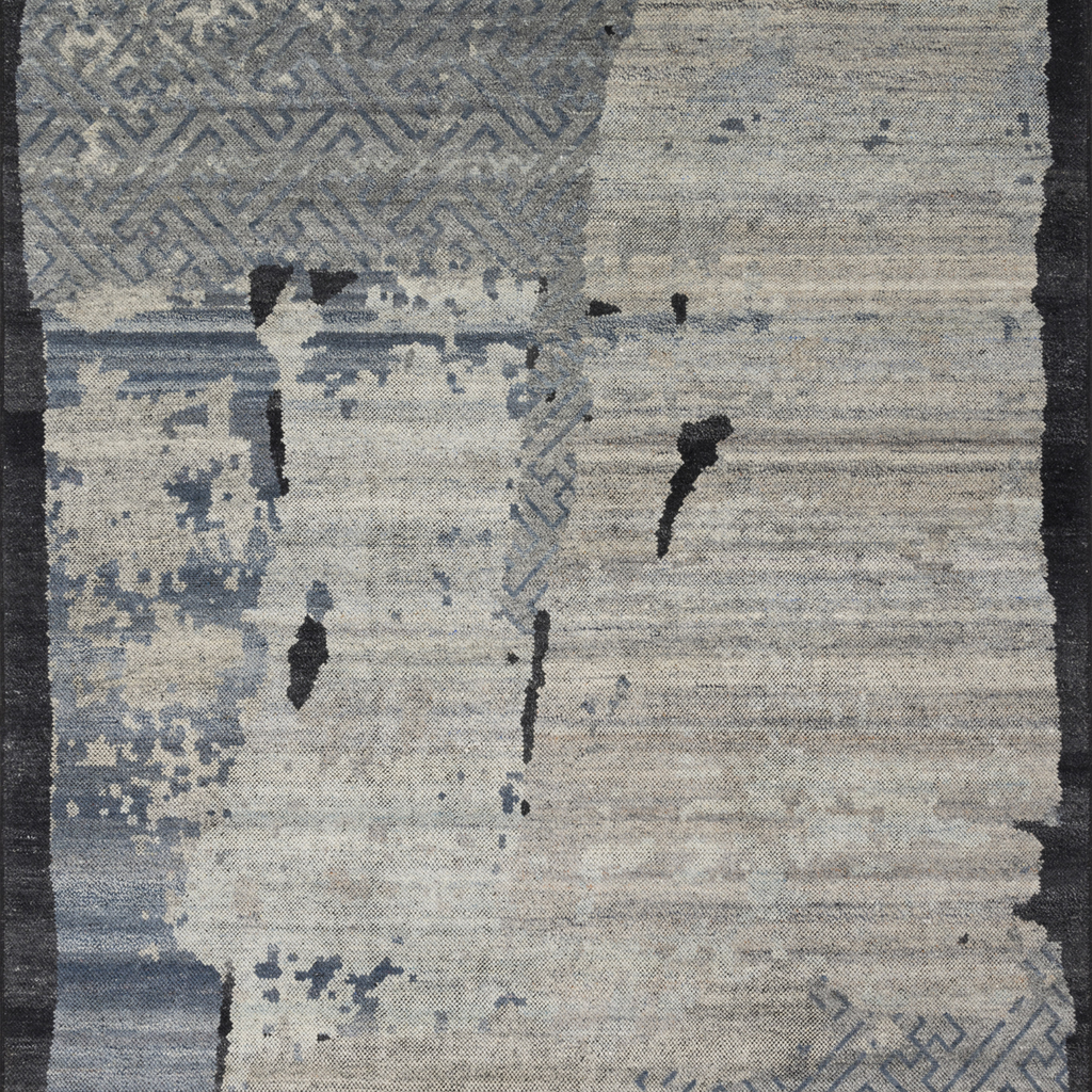 Sumi Hand Knotted Area Rug in Mist/Onyx Sample - Urban Natural Home Furnishings