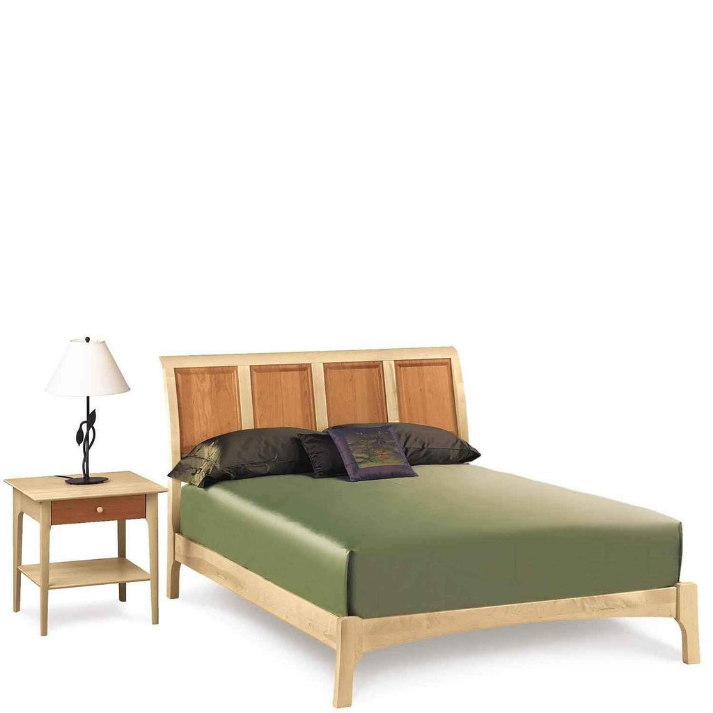 Sarah Sleigh 45" Bed With Low Footboard in Cherry/Maple (For Mattress Only) - Urban Natural Home Furnishings.  Bedframes, Copeland