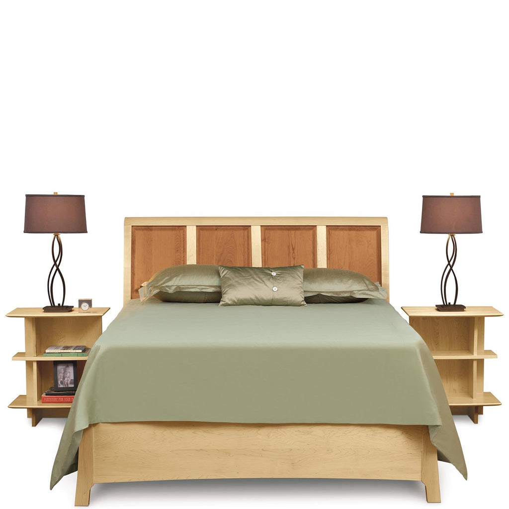 Sarah Sleigh 48" Bed With Storage in Cherry/Maple - Urban Natural Home Furnishings.  Bedframes, Copeland