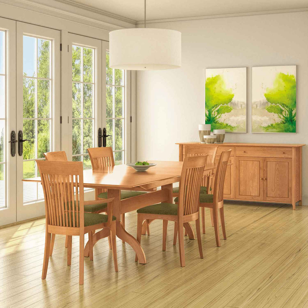 Sarah Trestle Extension Tables with Easystow Extension and Leaf Storage - Urban Natural Home Furnishings