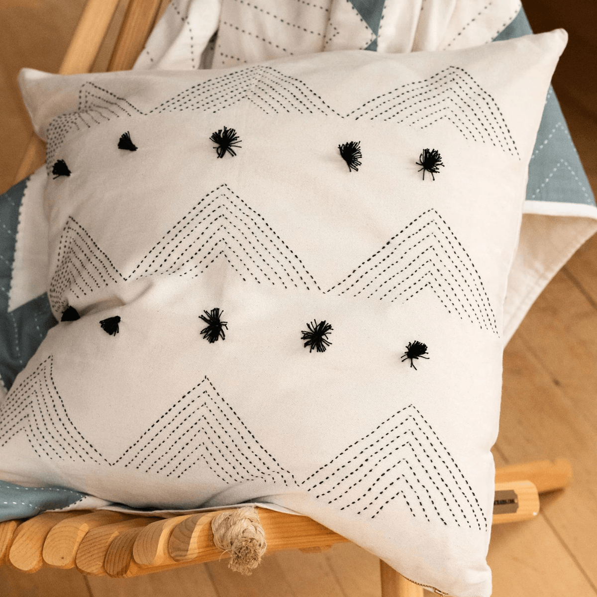 Triangle Stitch Throw Pillow - Thumbnail 2
