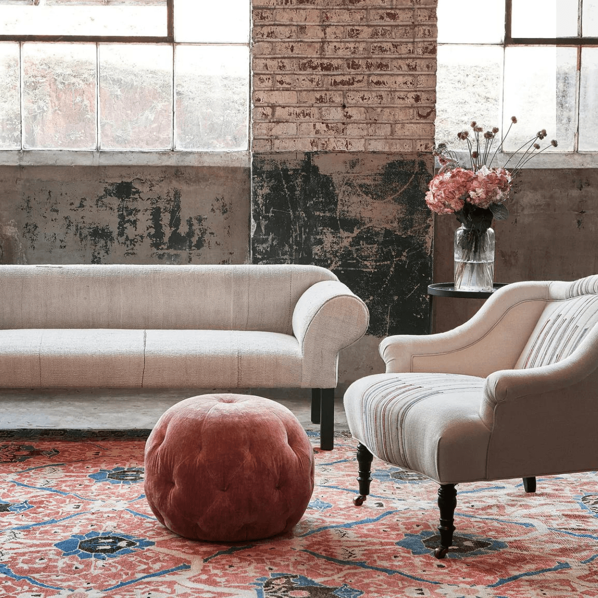 Small Pouf Round Ottoman Cisco Home Urban Natural Home