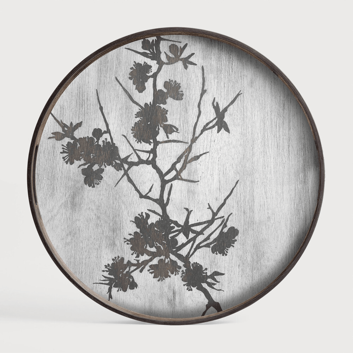 Small Round Blossom Wooden Tray - Thumbnail 3