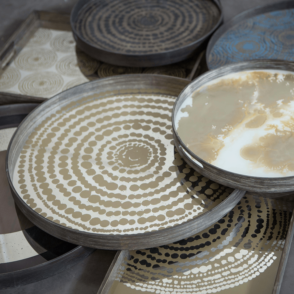 Ethnicraft Beads Mirror Tray - Thumbnail 3