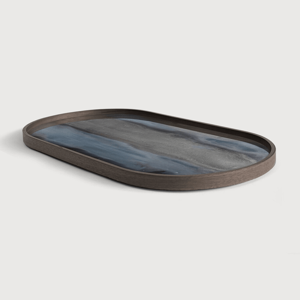 Oblong Graphite Organic Glass Tray