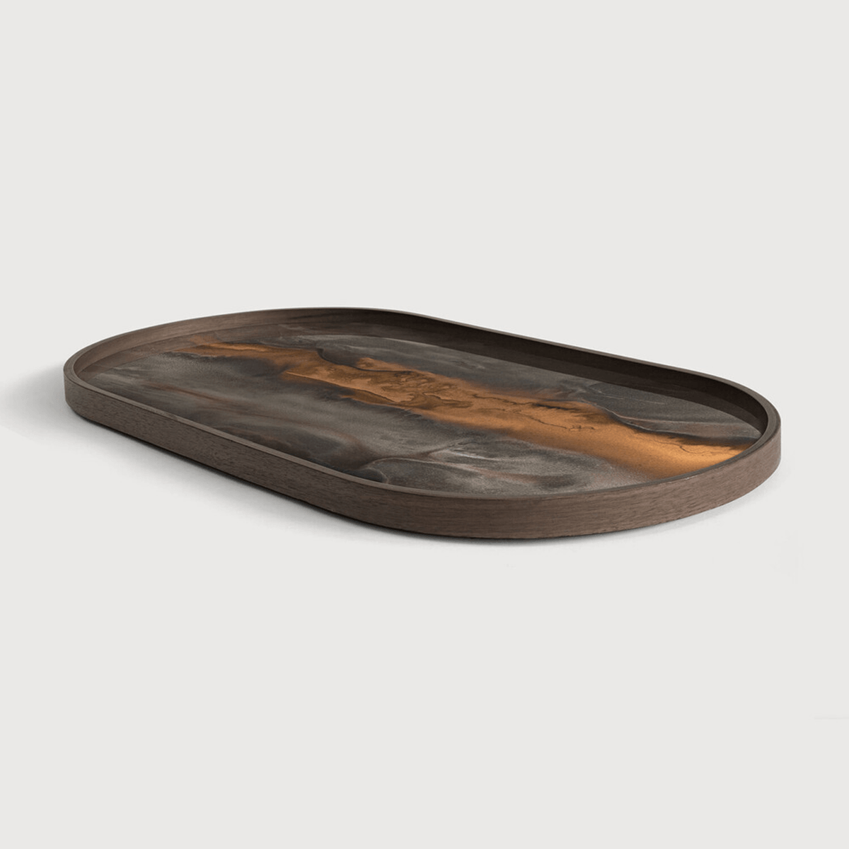 Oblong Bronze Organic Glass Tray - Thumbnail 2