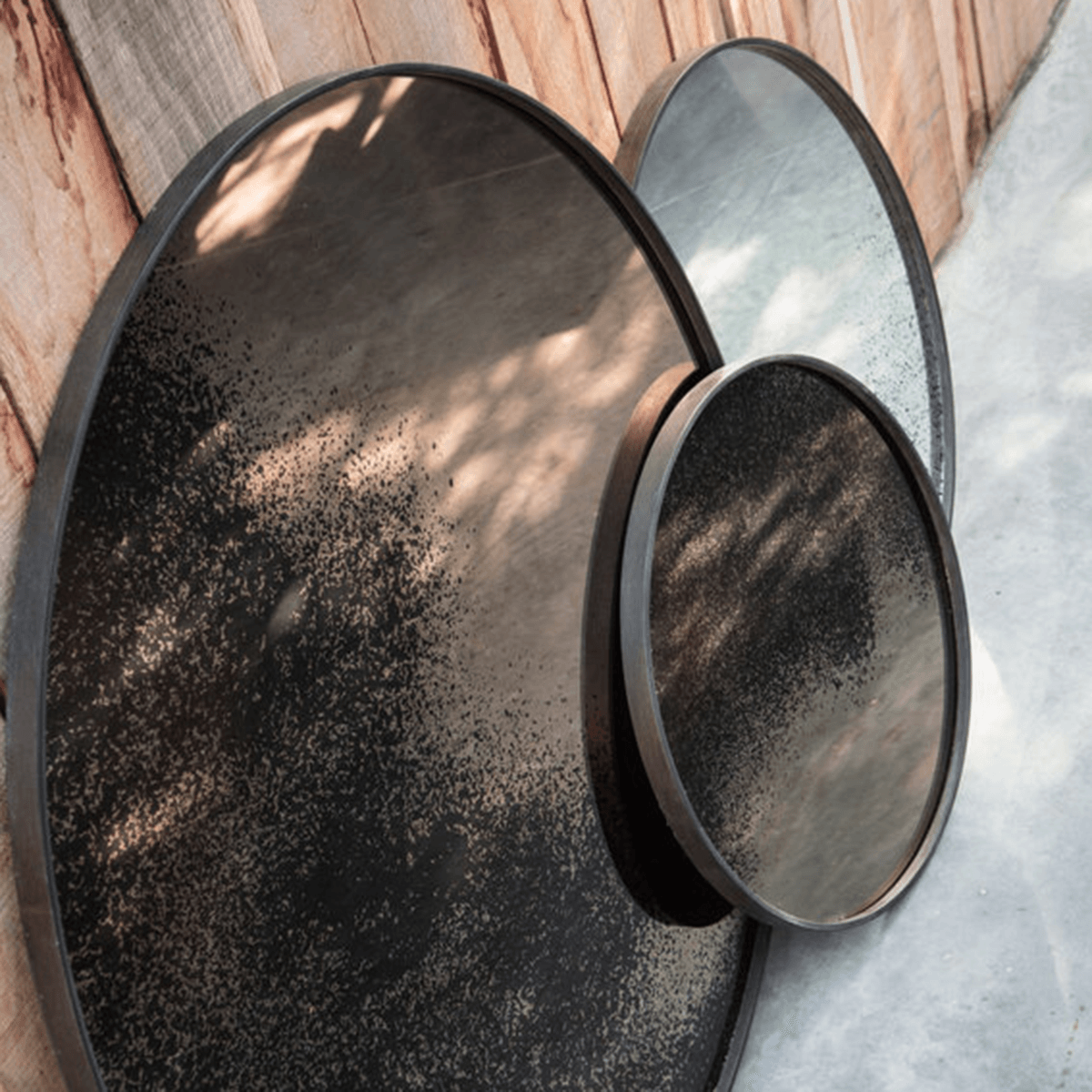 Ethnicraft Aged Round Wall Mirror - Thumbnail 2