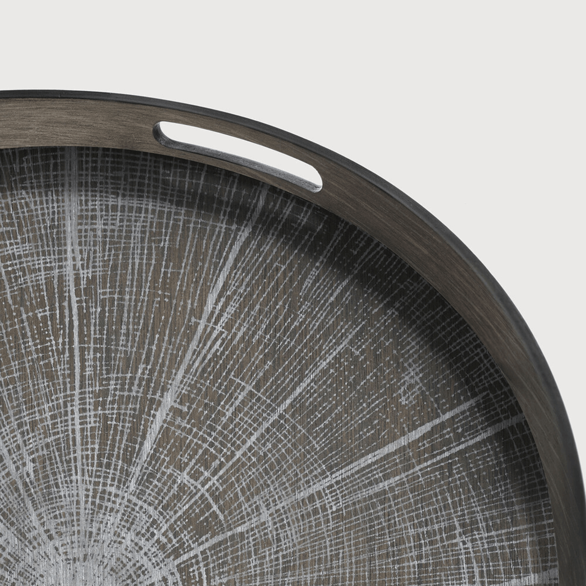 Small Round White Slice Wooden Tray - Thumbnail 2