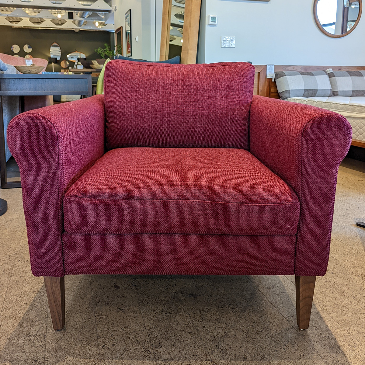 Rolled Armchair with Ottoman by American Leather Urban Natural Home