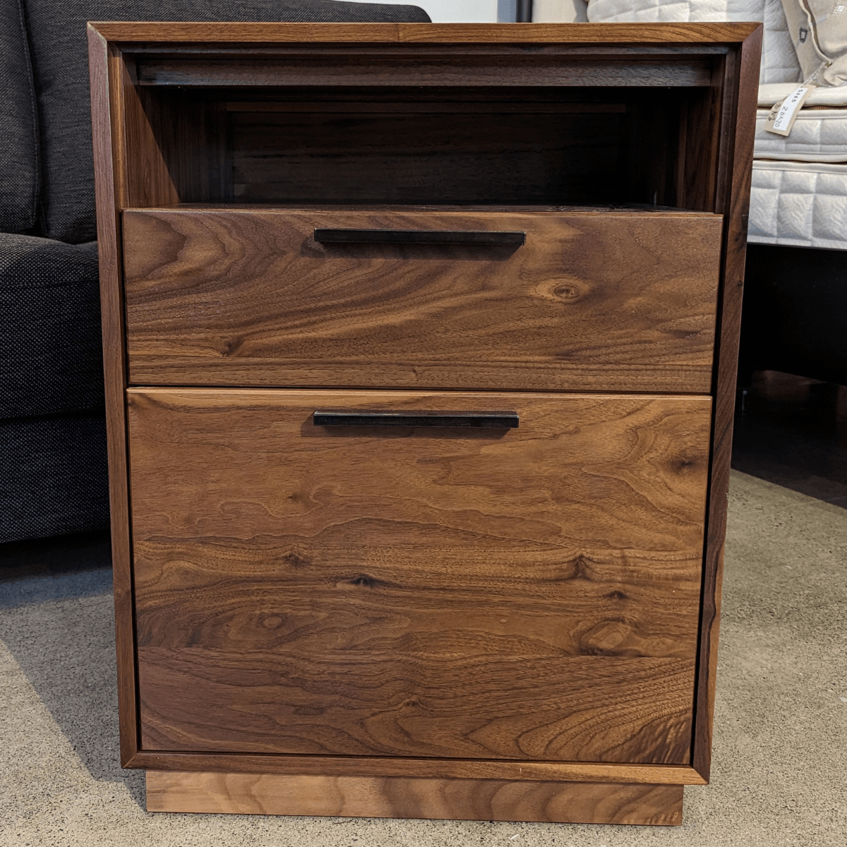 Linear Narrow Rolling File Cabinet with Cubby in Walnut by Copeland ...