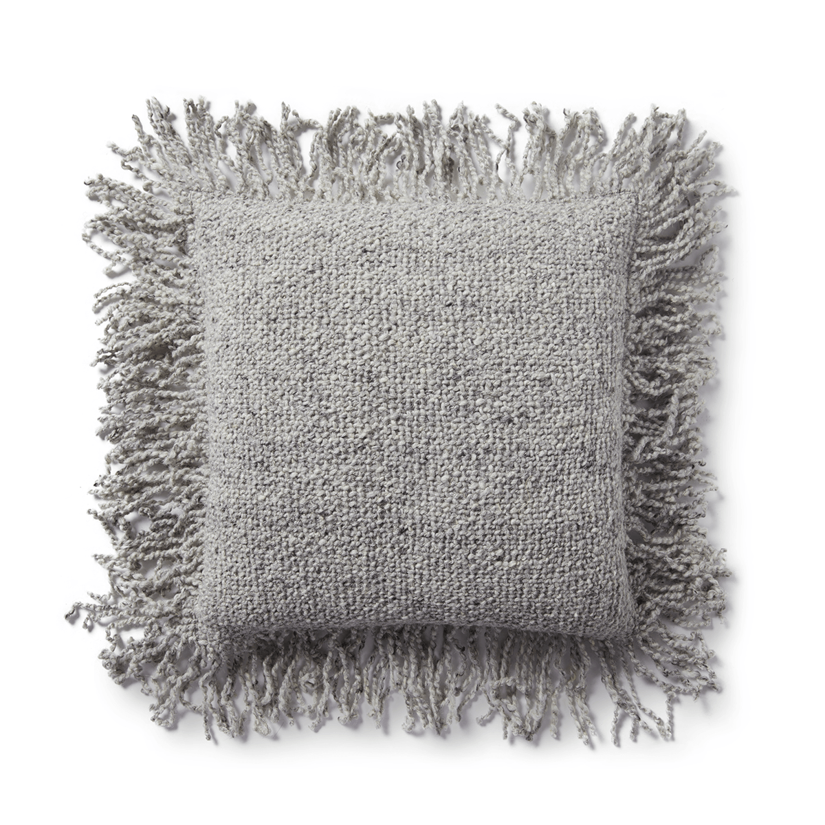 Grey online fringe pillow