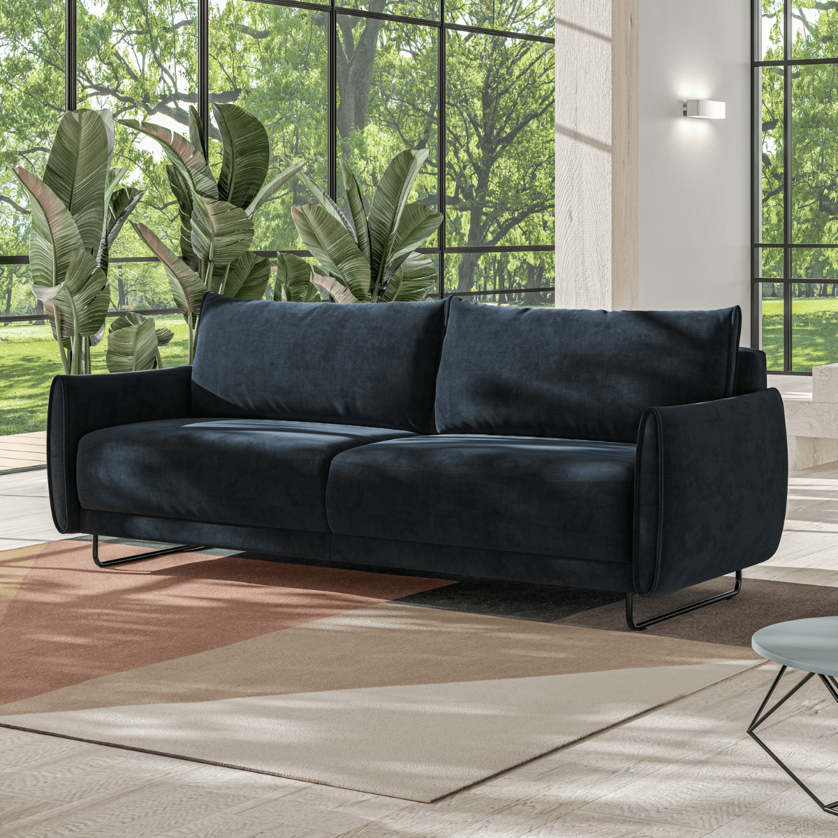 Black Leather Sofa Sleeper Full | Cabinets Matttroy